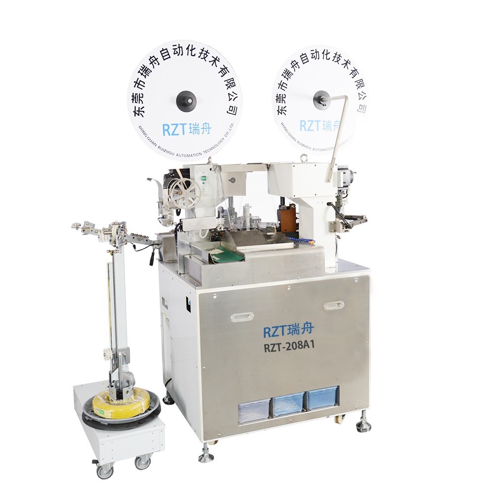2018款全自動(dòng)雙頭端子壓接機(jī) RZT-208A1東莞瑞舟全自動(dòng)端子要機(jī)